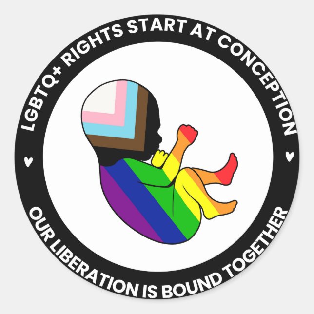 Pegatina Redonda Pegatinas del Orgullo Fetus (ronda) (Anverso)