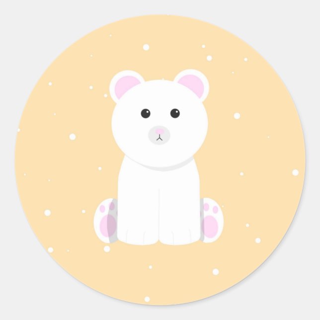 Pegatina Redonda Pegatinas del oso polar (Anverso)
