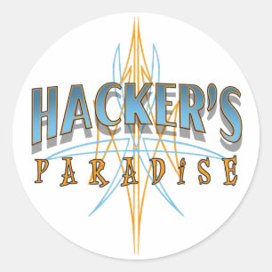 Pegatina Redonda Pegatinas del paraíso de Hacker