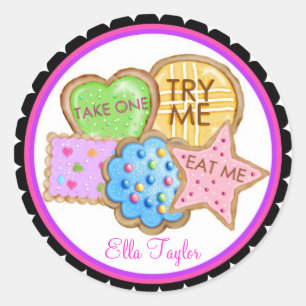 Pegatina Redonda Pegatinas del partido de cumpleaños de Wonderland