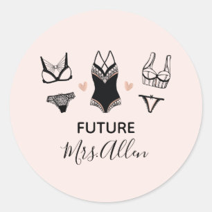 Pegatina Redonda Pegatinas del partido Lingerie Bachelorette