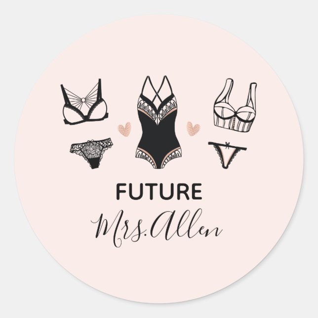 Pegatina Redonda Pegatinas del partido Lingerie Bachelorette (Anverso)