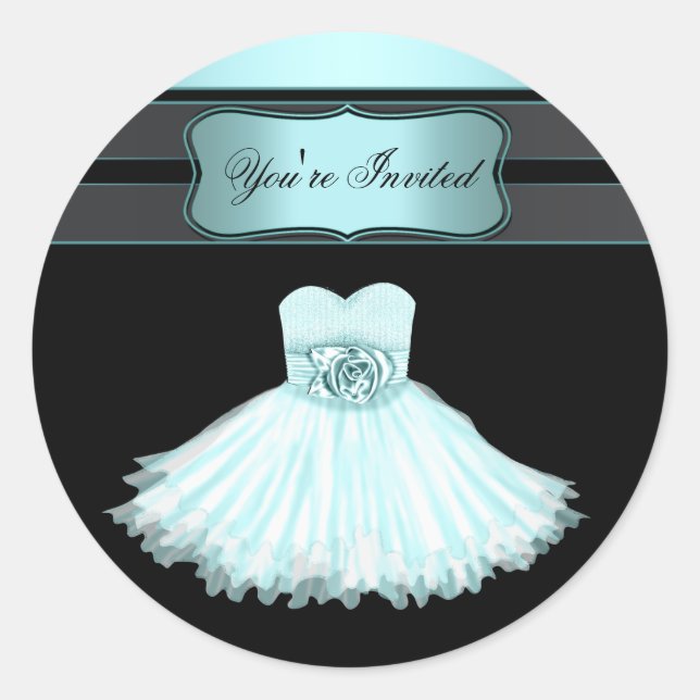 Pegatina Redonda Pegatinas del Partido Nacimiento Azul verde azulad (Anverso)