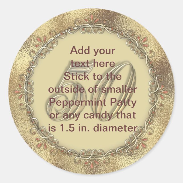 Pegatina Redonda Pegatinas del partido Peppermint HAN FAVORIDO Aniv (Anverso)