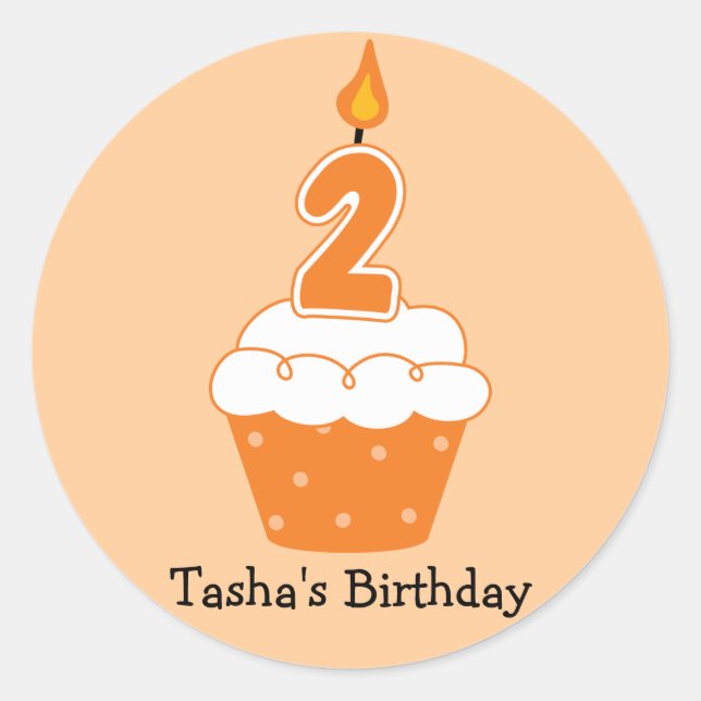 Pegatina Redonda Pegatinas del pastel de cumpleaños personalizado (Anverso)