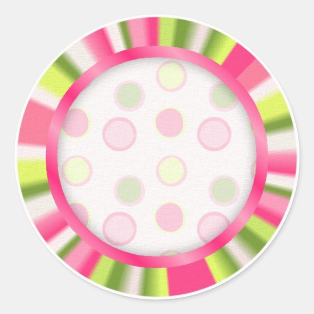 Pegatina Redonda Pegatinas del pastel de cumpleaños Toppers Añadir  (Anverso)