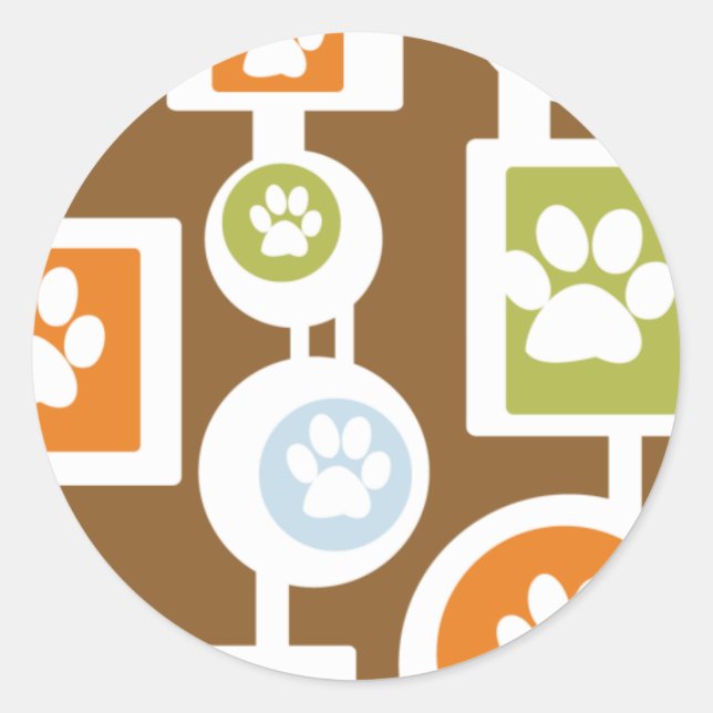 Pegatina Redonda pegatinas del patrón de impresión de hojas de ruta (Anverso)