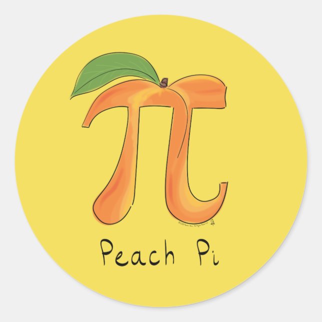 Pegatina Redonda Pegatinas del Peach Pi Cute Math Pi Day (Anverso)