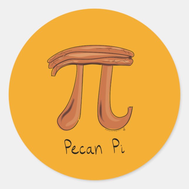Pegatina Redonda Pegatinas del Pecan Pi Cute Math Pi Day (Anverso)