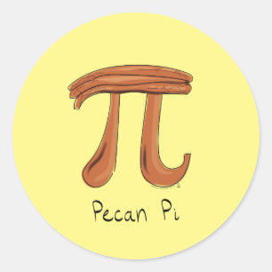 Pegatina Redonda Pegatinas del Pecan Pi Cute Math Pi Day