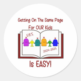 Pegatina Redonda Pegatinas del personal de UES (una página de 20 pe