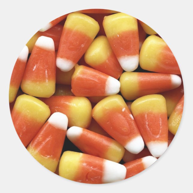 Pegatina Redonda Pegatinas del Personalizable Candy Corn (Anverso)