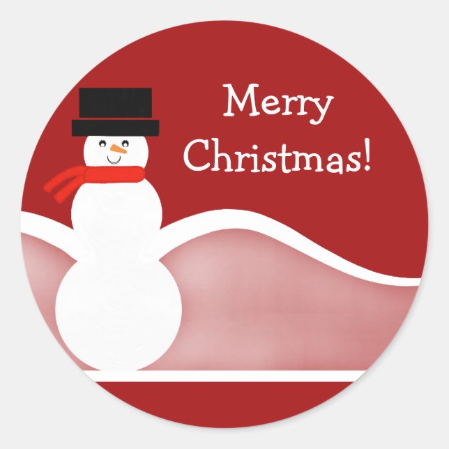 Pegatina Redonda Pegatinas del Personalizable Jolly Snowman (Anverso)
