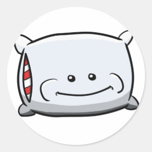 Pegatina Redonda Pegatinas del Pillow feliz