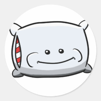 Pegatina Redonda Pegatinas del Pillow feliz