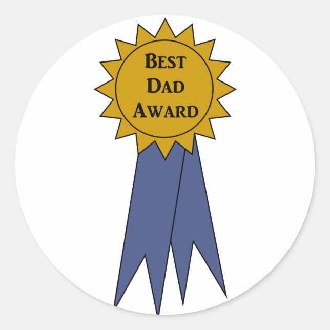 Pegatina Redonda Pegatinas del Premio Mejor Papá (Anverso)