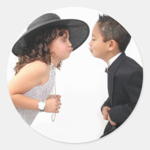 Pegatina Redonda Pegatinas del primer beso