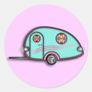 Pegatina Redonda Pegatinas del RV Trailer de gota