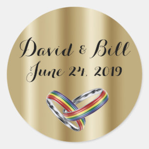 Pegatina Redonda Pegatinas del sobre de la invitación de la boda