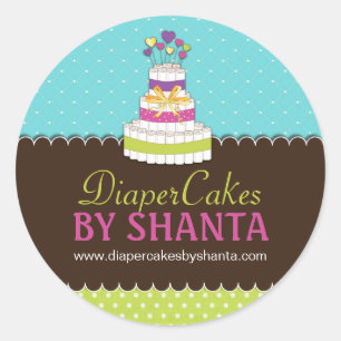 Pegatina Redonda Pegatinas Diaper Cake