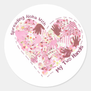 Pegatina Redonda Pegatinas: Difundiendo Aloha (por hoja de 20)