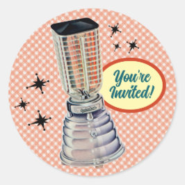 Pegatina Redonda Pegatinas divertidas de electrodomésticos retro pa