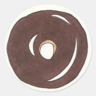 Pegatina Redonda Pegatinas Donut Doughnut de pastel de chocolate co