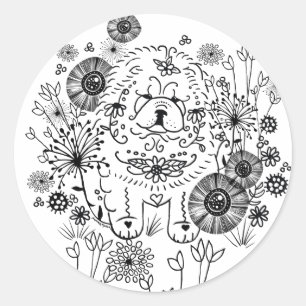 Pegatina Redonda PEGATINAS DOODLE GARDEN Chow