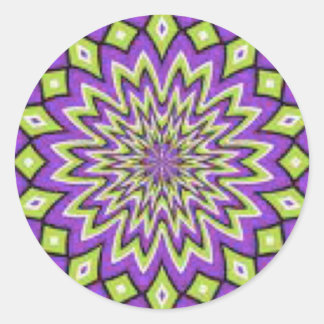 Pegatina Redonda Pegatinas dulces, morados y verdes