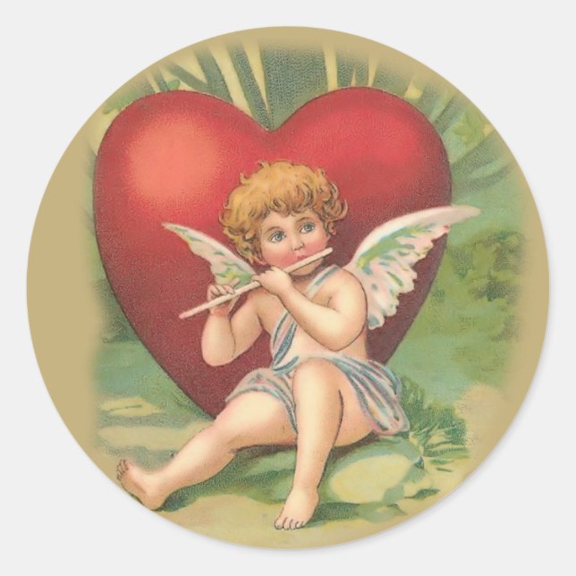 Pegatina Redonda Pegatinas el día de San Valentín (Anverso)
