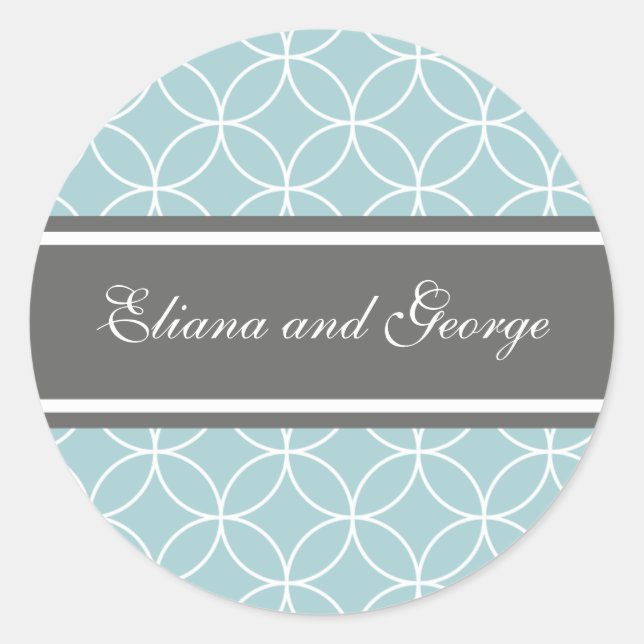 Pegatina Redonda Pegatinas elegantes de pizarra y azul (Anverso)