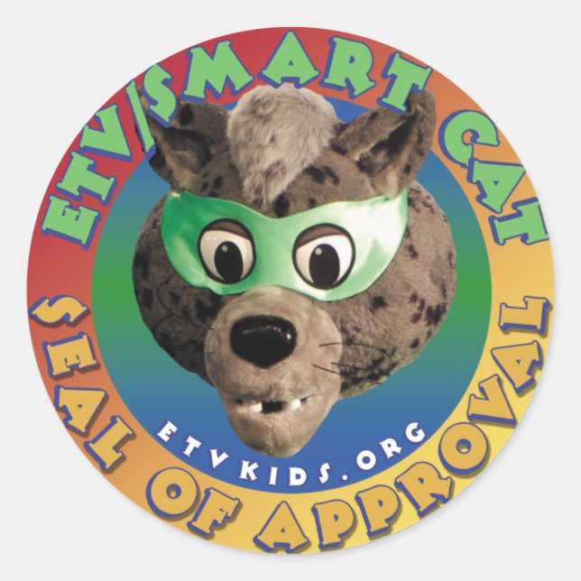 Pegatina Redonda Pegatinas elegantes del gato de ETV (Anverso)