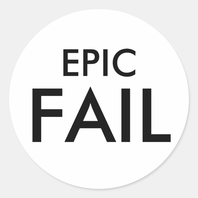 Pegatina Redonda Pegatinas EPIC FAIL (Anverso)