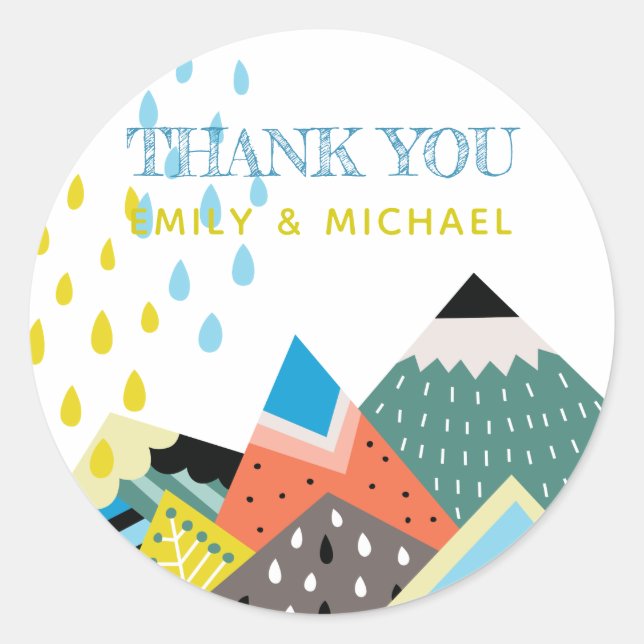 Pegatina Redonda Pegatinas escandinavos de arte popular favorecen a (Anverso)