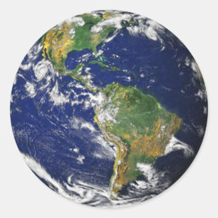 Pegatina Redonda Pegatinas espaciales del planeta Tierra