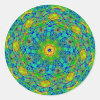 Pegatina Redonda Pegatinas espirales verdes de la torsión