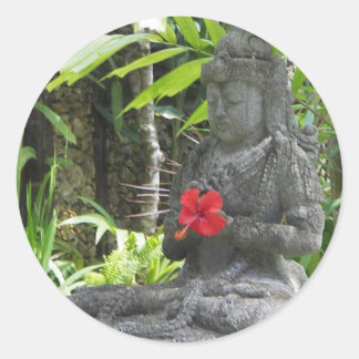 Pegatina Redonda Pegatinas: Estatua de Bali