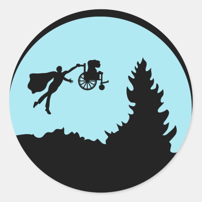 Pegatina Redonda Pegatinas extraterritoriales (Anverso)