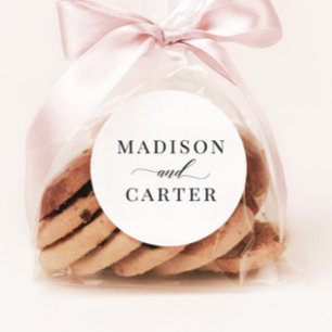 Pegatina Redonda Pegatinas favoritos de la boda clásica elegante