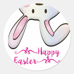 Pegatina Redonda Pegatinas felices de Pascua