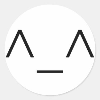 Pegatina Redonda ^_^ Pegatinas felices emoticonos