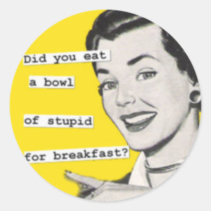 Pegatina Redonda Pegatinas felices retro de ama de casa 8