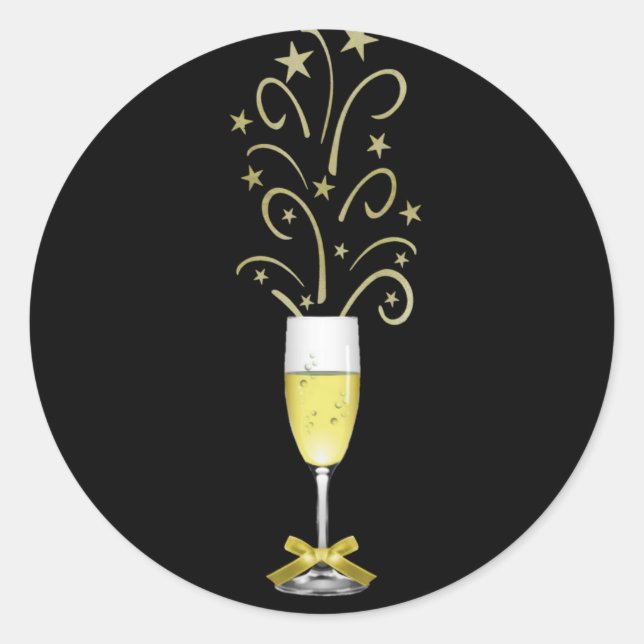 Pegatina Redonda Pegatinas Fiestas de Año Nuevo (Anverso)