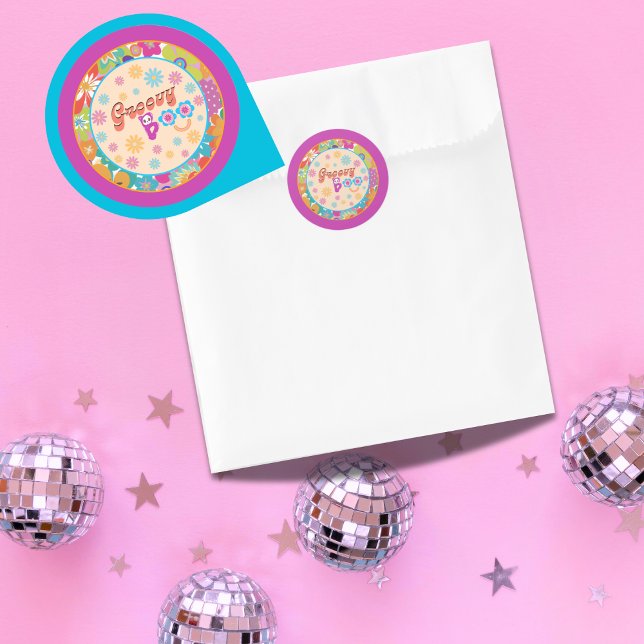 Pegatina Redonda Pegatinas Fiestas de Halloween Spooky Groovy (Subido por el creador)