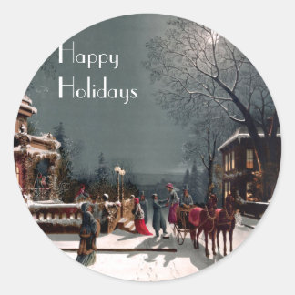 Pegatina Redonda Pegatinas Fiestas de Navidades de Victoria