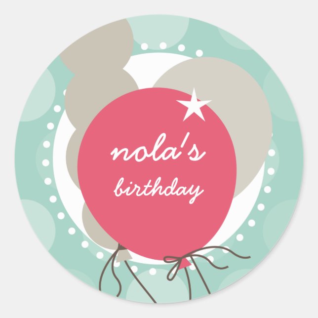 Pegatina Redonda PEGATINAS fiestas :: globos 4 (Anverso)