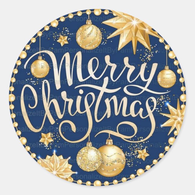 Pegatina Redonda pegatinas fiestas navidades (Anverso)