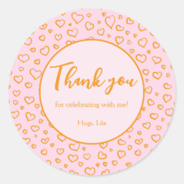 Pegatina Redonda Pegatinas Fiestas personalizados de corazón