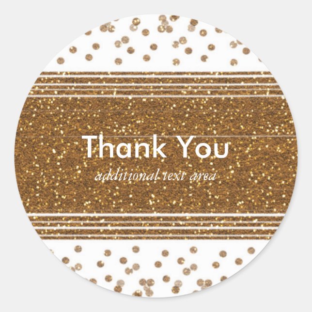 Pegatina Redonda Pegatinas Fiestas Purpurinas de oro cepillado blan (Anverso)