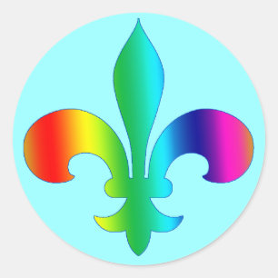 Pegatina Redonda Pegatinas Fleur de Lis redondos COLORES DE LLUVIA